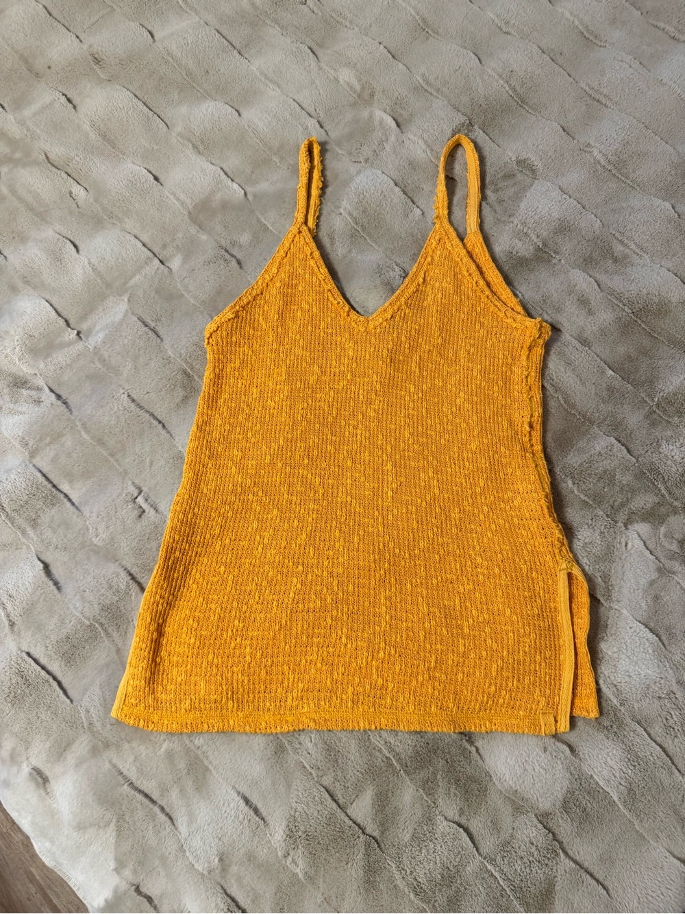 We The Free Knit V-Neck Cami Tank - Mustard Yellow